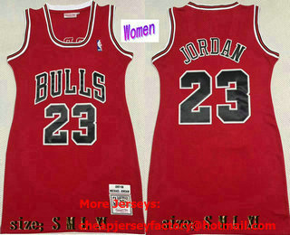 Women's Chicago Bulls #23 Michael Jordan 1997-98 Red Hardwood Swingman Throwback Dress