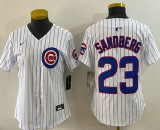 Women's Chicago Cubs #23 Ryne Sandberg White Limited Jersey