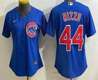 Women's Chicago Cubs #44 Anthony Rizzo Royal Stitched Jersey
