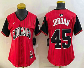 Women's Chicago White Sox #45 Michael Jordan Red 2025 City Connect Limited Jersey