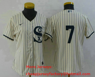 Women's Chicago White Sox #7 Tim Anderson 2021 Cream Field of Dreams Cool Base Stitched Nike Jersey