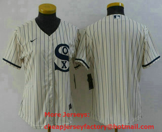 Women's Chicago White Sox Blank 2021 Cream Field of Dreams Cool Base Stitched Nike Jersey
