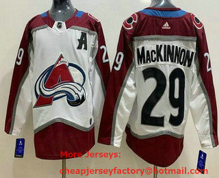 Women's Colorado Avalanche #29 Nathan MacKinnon White Stitched Jersey