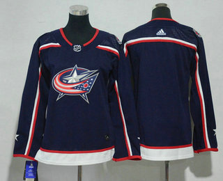 Women's Columbus Blue Jackets Blank Navy Blue 2017-2018 Hockey Stitched NHL Jersey