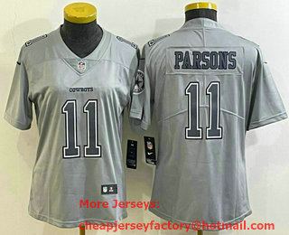 Women's Dallas Cowboys #11 Micah Parsons Grey Atmosphere Fashion 2022 Vapor Untouchable Stitched Nike Limited Jersey