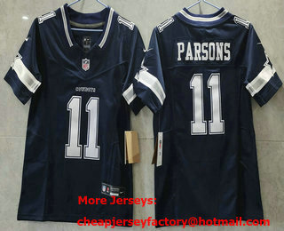 Women's Dallas Cowboys #11 Micah Parsons Navy Blue 2023 FUSE Vapor Stitched Jersey