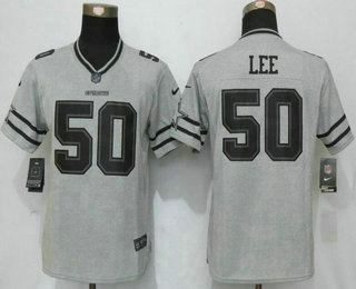 Women's Dallas Cowboys #50 Sean Lee Gray Gridiron II Stitched NFL Nike Limited Jersey