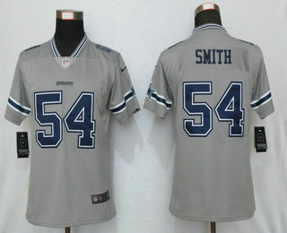 Women's Dallas Cowboys #54 Jaylon Smith Grey 2019 Inverted Legend Stitched NFL Nike Limited Jersey