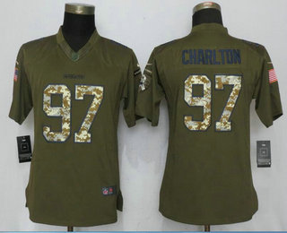 Women's Dallas Cowboys #97 Taco Charlton Green Salute To Service Stitched NFL Nike Limited Jersey