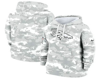 Women's Denver Broncos Arctic Camo 2024 Salute to Service Club Fleece Pullover Hoodie