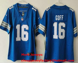 Women's Detroit Lions #16 Jared Goff Limited Blue 2024 Vapor Jersey