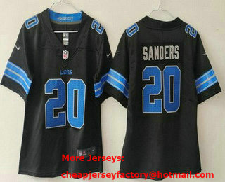 Women's Detroit Lions #20 Barry Sanders Limited Black 2024 Vapor Jersey