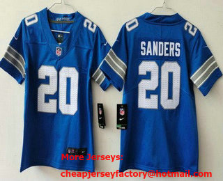 Women's Detroit Lions #20 Barry Sanders Limited Blue 2024 Vapor Jersey