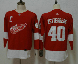 Women's Detroit Red Wings #40 Henrik Zetterberg Red Home 2017-2018 Hockey Stitched NHL Jersey