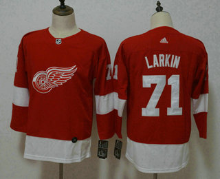 Women's Detroit Red Wings #71 Dylan Larkin Red Home 2017-2018 Hockey Stitched NHL Jersey