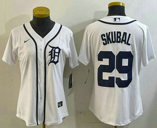Women's Detroit Tigers #29 Tarik Skubal White Cool Base Stitched Jersey