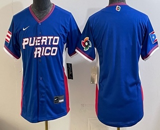 Women's Dominican Republic Big Logo Royal 2026 World Baseball Classic Cool Base Jersey