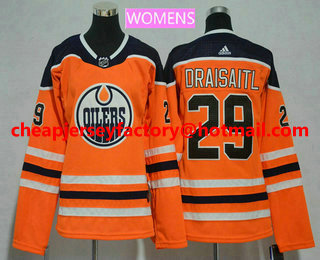 Women's Edmonton Oilers #29 Leon Draisaitl Orange Home 2017-2018 Hockey Stitched NHL Jersey