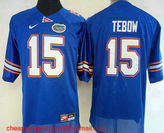 Women's Florida Gators #15 Tim Tebow Blue Limited Stitched College Football Nike NCAA Jersey