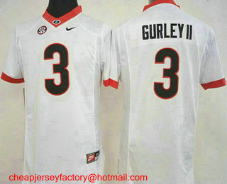 Women's Georgia Bulldogs #3 Todd Gurley II White Limited Stitched College Football Nike NCAA Jersey
