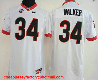 Women's Georgia Bulldogs #34 Herschel Walker White Limited Stitched College Football Nike NCAA Jersey