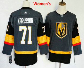 Women's Golden Knights #71 William Karlsson Gray 2017-2018 Hockey Stitched NHL Jersey