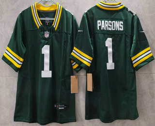 Women's Green Bay Packers #1 Micah Parsons Limited FUSE Green Vapor Jersey