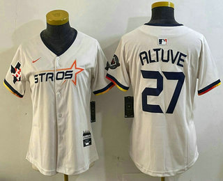 Women's Houston Astros #27 Jose Altuve Cream 2025 City Connect Limited Stitched Jersey