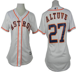 Women's Houston Astros #27 Jose Altuve White Jersey