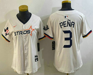 Women's Houston Astros #3 Jeremy Pena Cream 2025 City Connect Limited Stitched Jersey