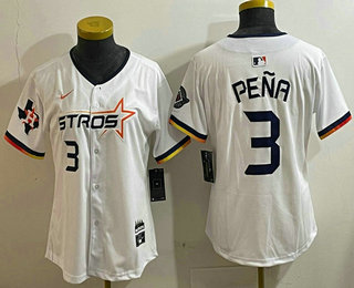 Women's Houston Astros #3 Jeremy Pena White 2025 City Connect Limited Stitched Jersey