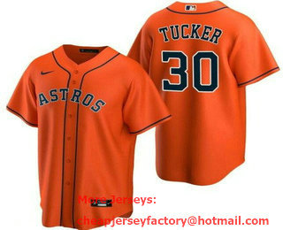 Women's Houston Astros #30 Kyle Tucker Orange Cool Base Jersey