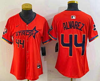 Women's Houston Astros #44 Yordan Alvarez Orange 2025 City Connect Limited Stitched Jersey