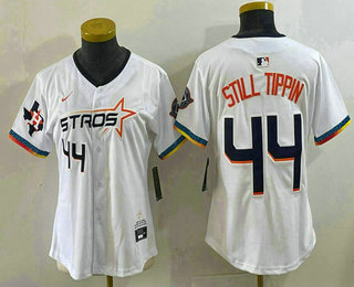 Women's Houston Astros #44 Yordan Alvarez White 2025 City Connect Limited Stitched Jersey