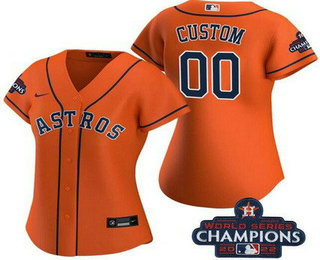 Women's Houston Astros Customized Orange 2022 World Series Champions Cool Base Jersey