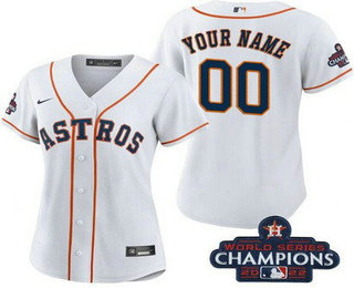 Women's Houston Astros Customized White 2022 World Series Champions Cool Base Jersey