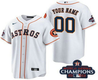 Women's Houston Astros Customized White 2022 World Series Champions Team Logo Cool Base Jersey