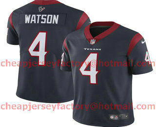 Women's Houston Texans #4 Deshaun Watson Navy Blue NEW 2019 Vapor Untouchable Stitched NFL Nike Limited Jersey