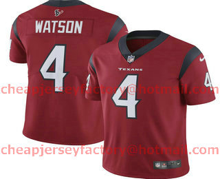 Women's Houston Texans #4 Deshaun Watson Red NEW 2019 Vapor Untouchable Stitched NFL Nike Limited Jersey