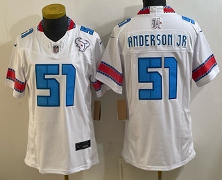 Women's Houston Texans #51 Will Anderson Jr White 2026 FUSE Rivalries Collection Limited Stitched Jersey