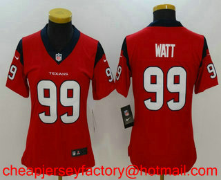 Women's Houston Texans #99 J.J. Watt Red 2017 Vapor Untouchable Stitched NFL Nike Limited Jersey