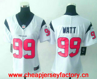 Women's Houston Texans #99 J.J. Watt White 2017 Vapor Untouchable Stitched NFL Nike Limited Jersey