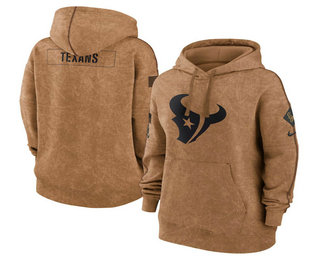 Women's Houston Texans 2023 Brown Salute to Service Pullover Hoodie