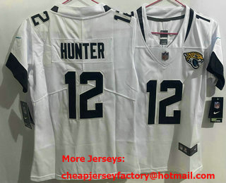 Women's Jacksonville Jaguars #12 Travis Hunter Limited White Vapor Jersey
