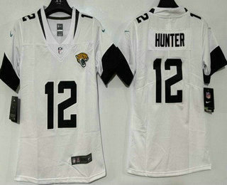 Women's Jacksonville Jaguars #12 Travis Hunter Limited White Vapor Jersey
