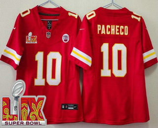 Women's Kansas City Chiefs #10 Isiah Pacheco Limited Red Super Bowl LIX FUSE Vapor Jersey
