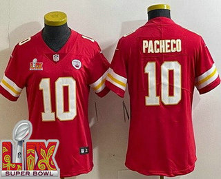 Women's Kansas City Chiefs #10 Isiah Pacheco Limited Red Super Bowl LIX Vapor Jersey