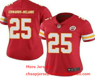 Women's Kansas City Chiefs #25 Clyde Edwards Helaire Limited Red Vapor Jersey