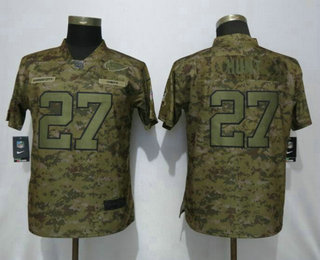 Women's Kansas City Chiefs #27 Kareem Hunt 2018 Camo Salute to Service Stitched NFL Nike Limited Jersey