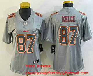 Women's Kansas City Chiefs #87 Travis Kelce Patrick Mahomes Atmosphere Fashion Stitched Jersey